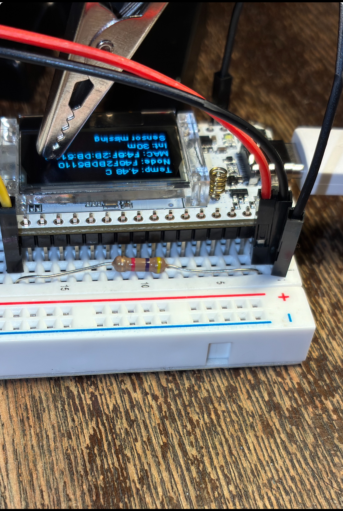 First breadboard prototype — September 2025
